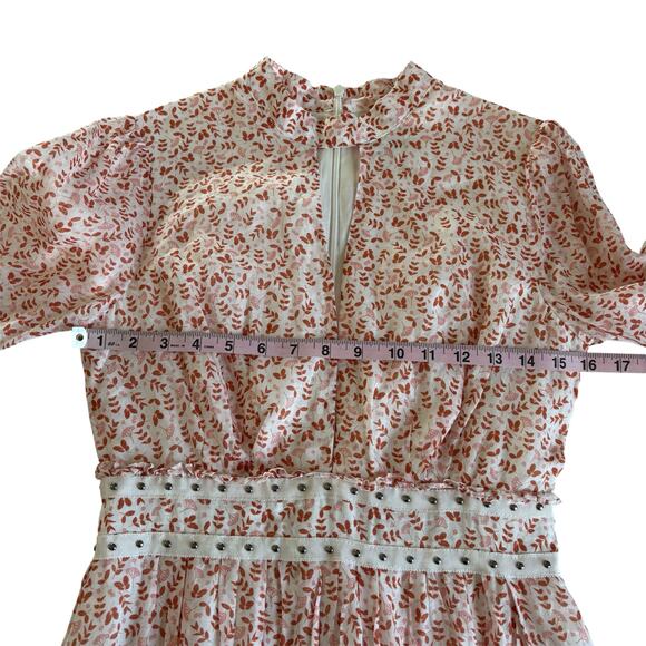 Stevie May Byrdie Floral Print Mini Dress Women’s Size XS Orange/Pink/White - Picture 5 of 11